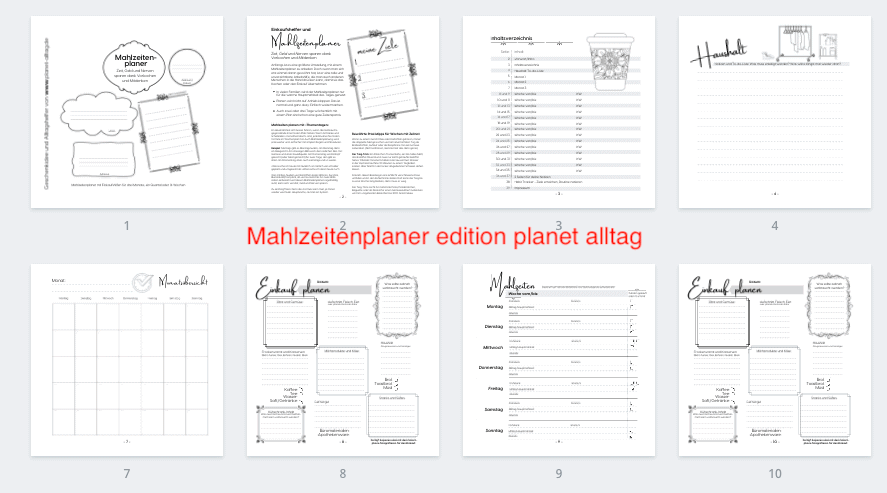 Mahlzeitenplaner Innenansicht