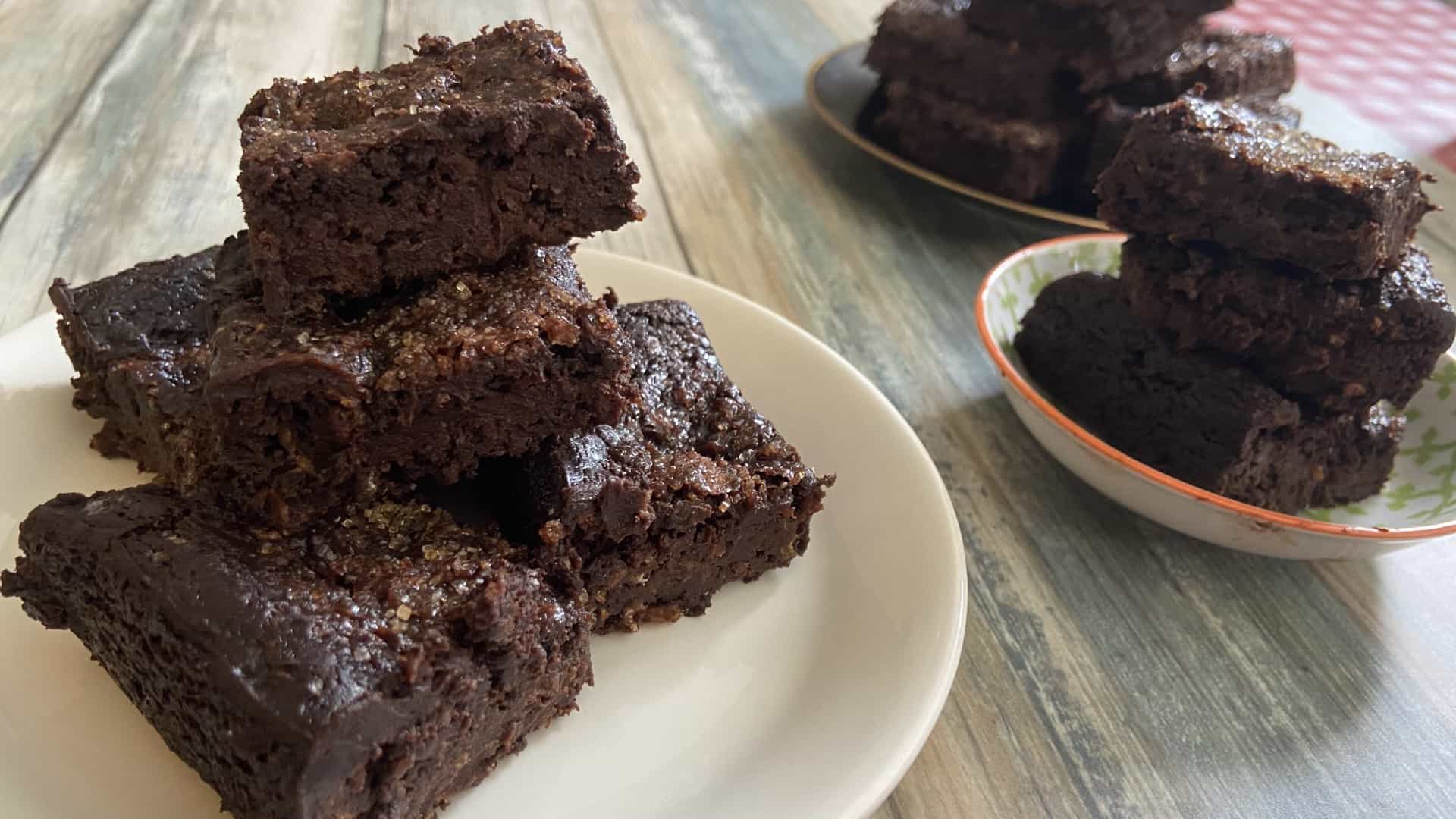 Rezept Fudge Brownies vegan saftig und mehlfrei mit Hokkaido Kürbis