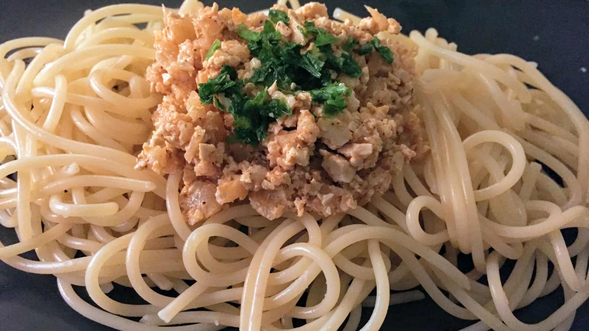 Rezept vegane Bolognese weiß Bolognese bianca mit Blumenkohl