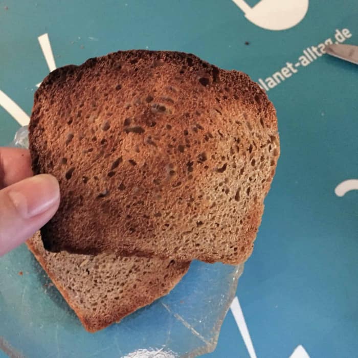 Auch getoastet lecker: Kartoffelbrot aus der Brotbackmischung