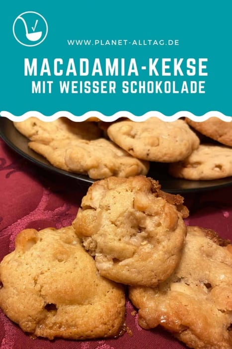 Macadamia-Kekse mit weißer Schokolade