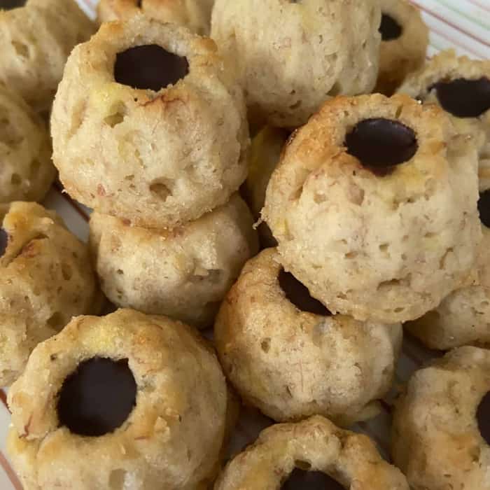 Rezept Mini Banane-Gugelhupf mit Schoko-Herz ohne Zusatz von Öl Rezept Mini Banane-Gugelhupf mit Schoko-Herz ohne Zusatz von Öl