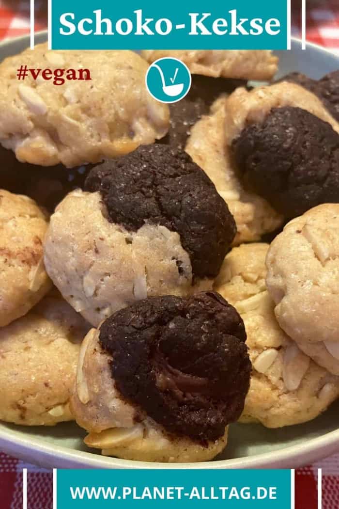 Rezept vegane Kekse mit weißer oder dunkler Schokolade oder ...
