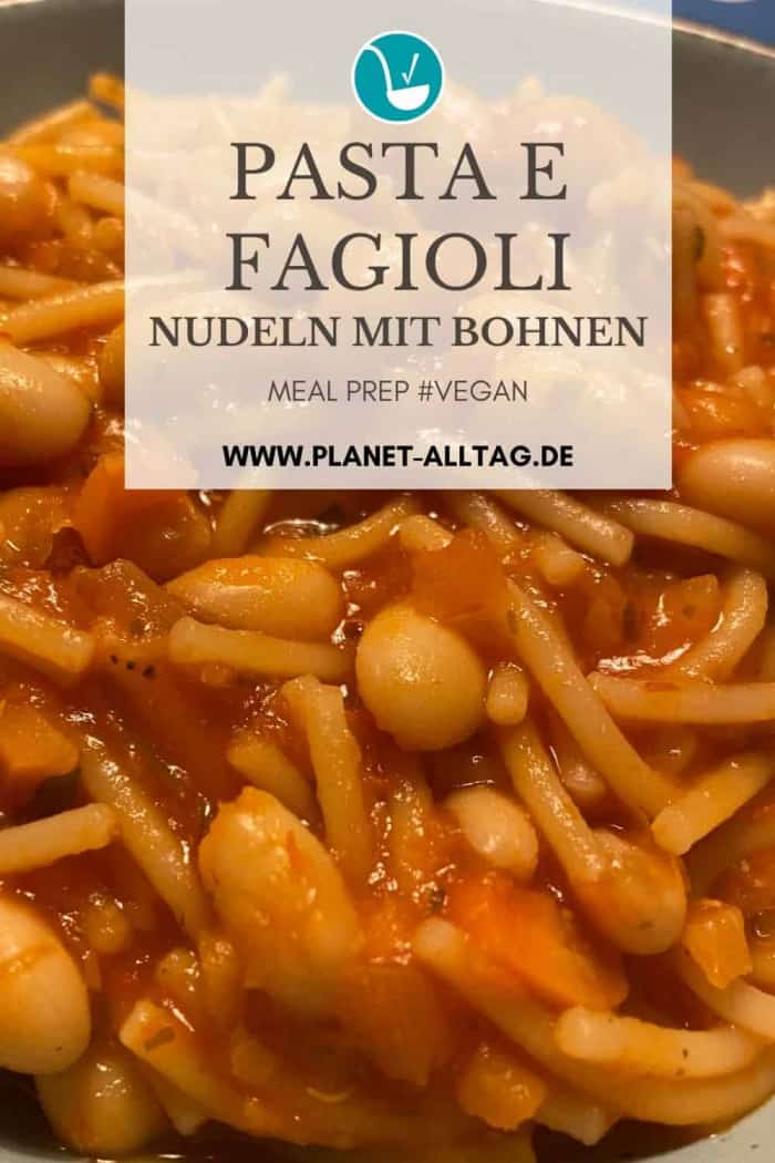Rezept Pasta e Fagioli vegan - schnelles Rezept für Nudeln mit weißen ...