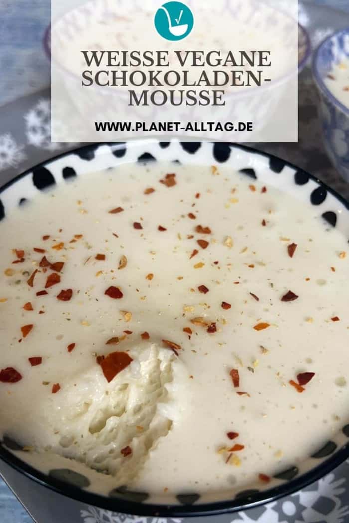 weiße vegane Mousse au Chocolat