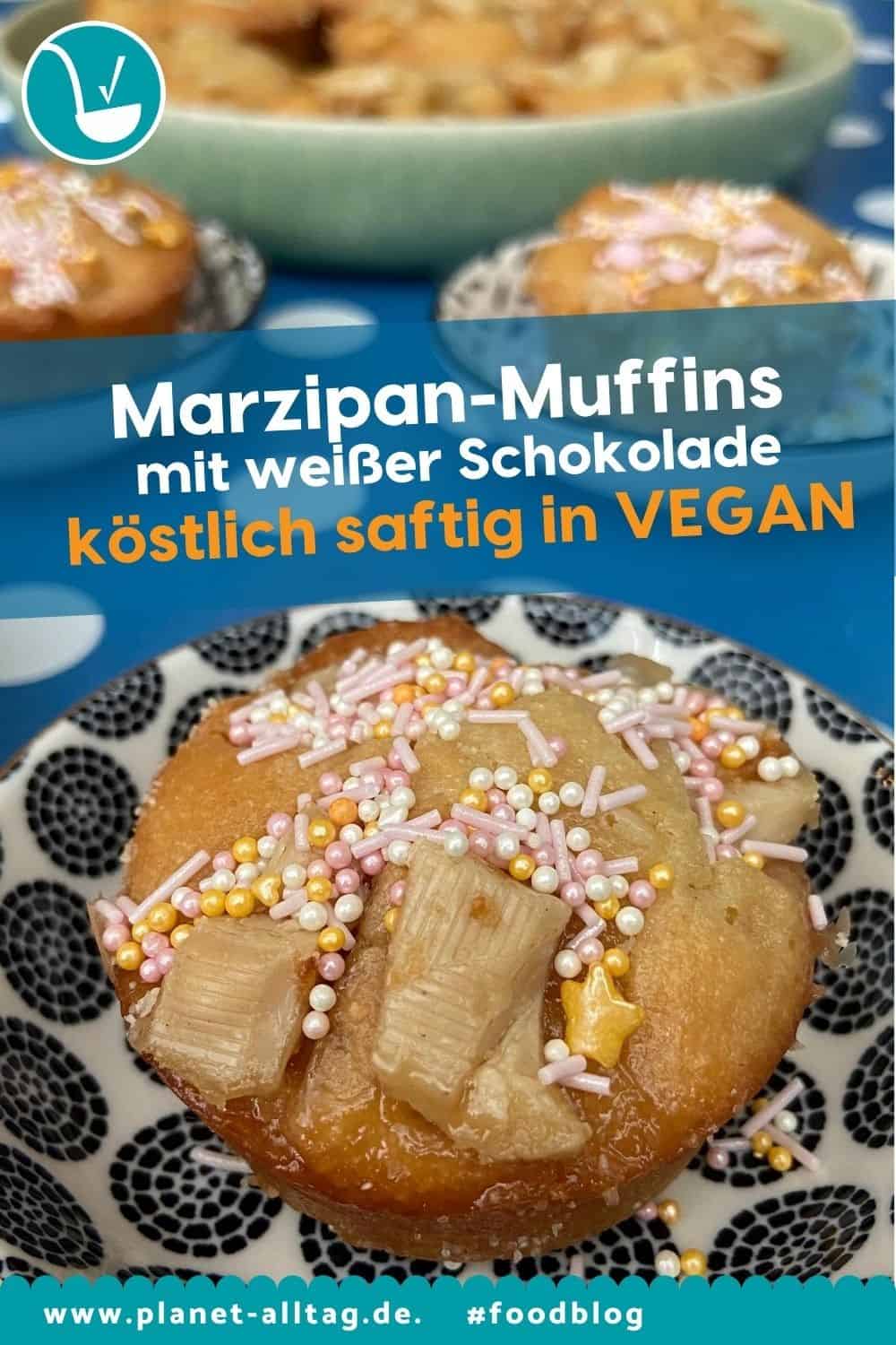 Rezept Marzipan-Muffins mit weißer Schokolade (vegan)