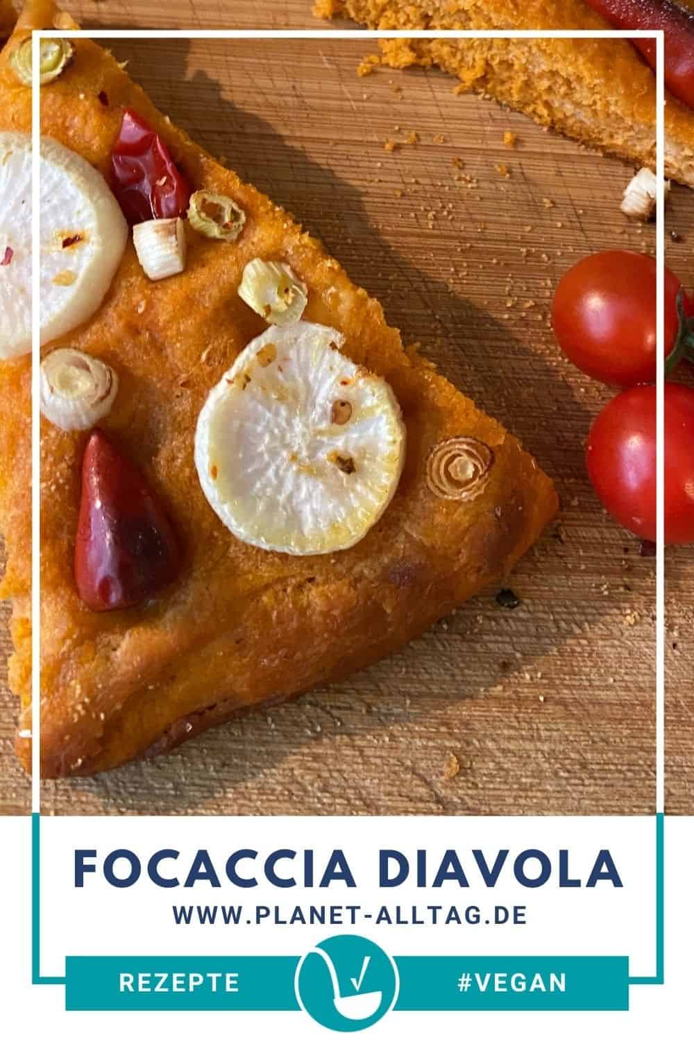 Focaccia Diavola mit Chili ein Rezept für Focacce Brot mit Hartweizengrieß