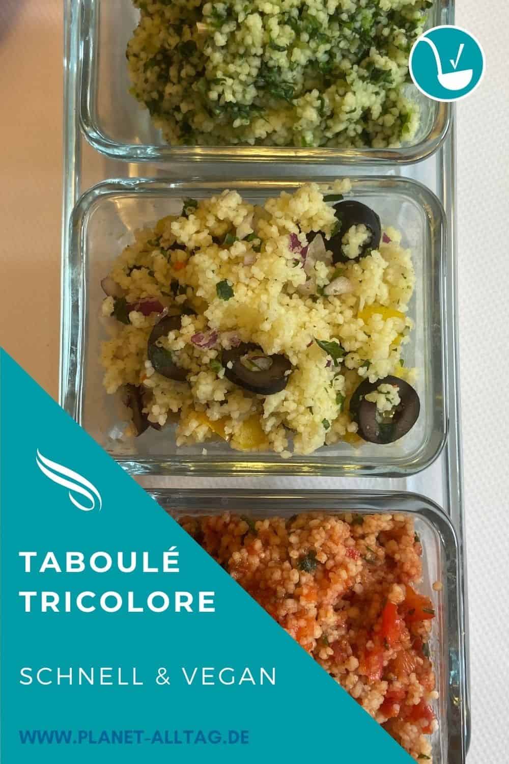 Rezept Taboulé Tricolore - Bulgursalat mit Gemüse nach Wahl